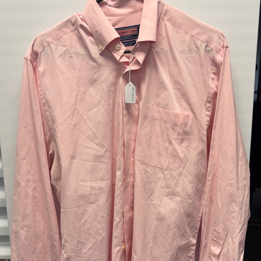 Vineyard Vines Men's Pink Casual Button Down Shirt